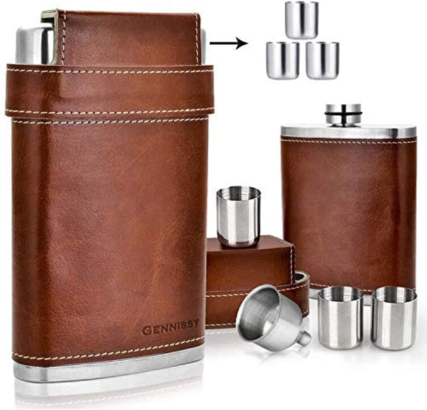 Take Your Booze Game Up a Notch with the GENNISSY 8oz Hip Flask